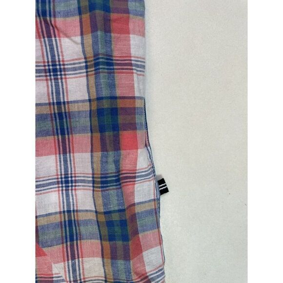 NAUTICA Plaid Linen Blend Button Up Shirt Men XL Multicolor Short Sleeve - Picture 3 of 6